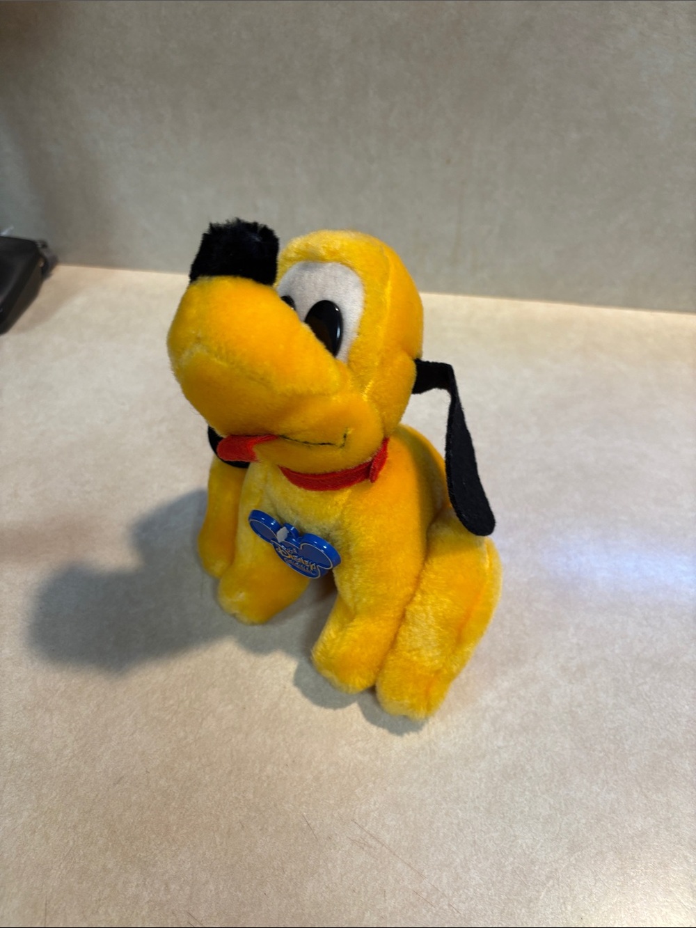 Disney Yellow Pluto Plush Toy with Black Ears